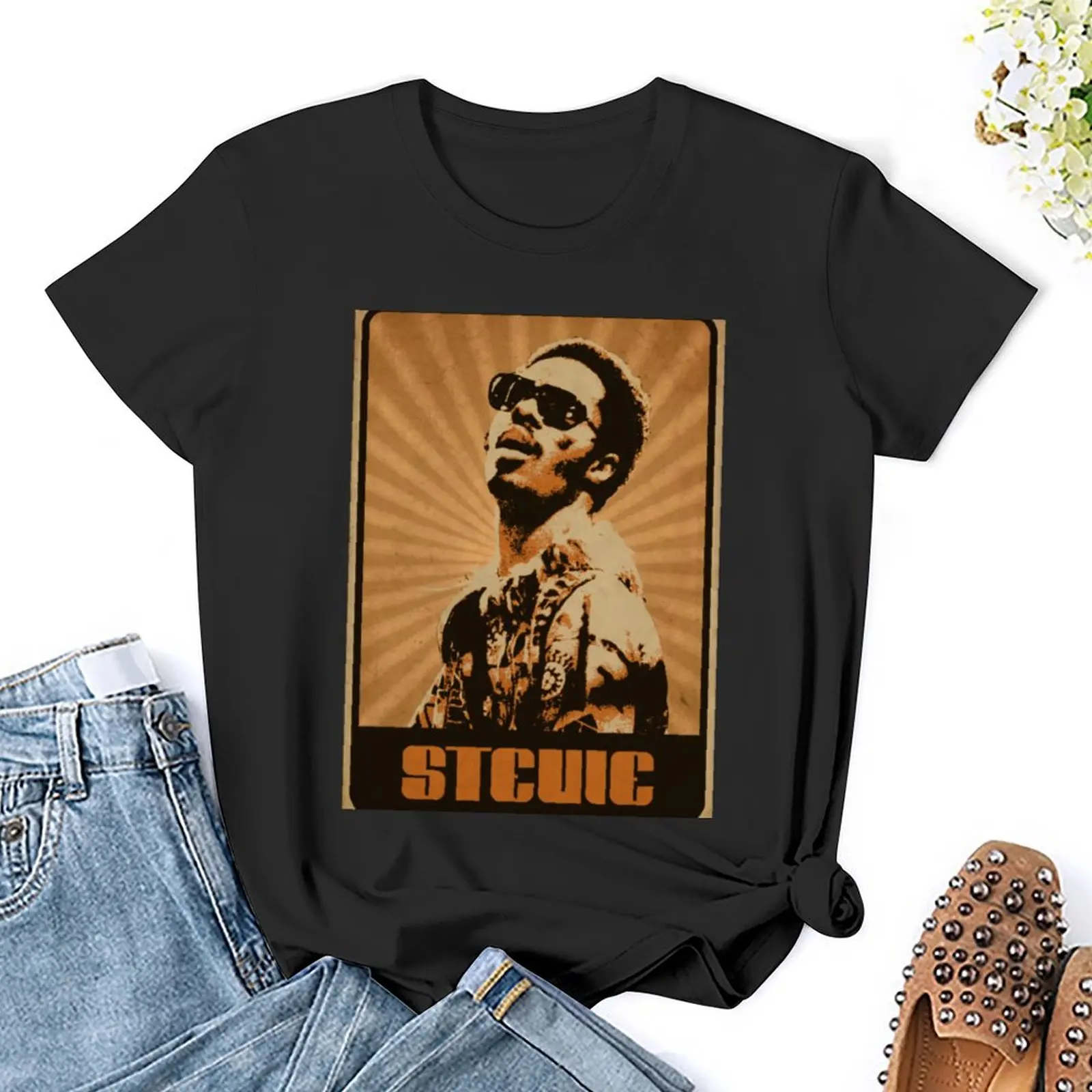 Stevie Wonder T-Shirt Dame Kleding Schattige Kleding Schattige Tops Zomer Dameskleding