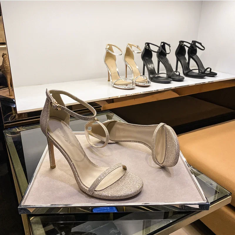 

2025 Summer Women Fetish 6cm 8cm 10cm High Heels Sandals Fashion Gladiator Basic Classic Lady Prom Party Low Heels Shoes