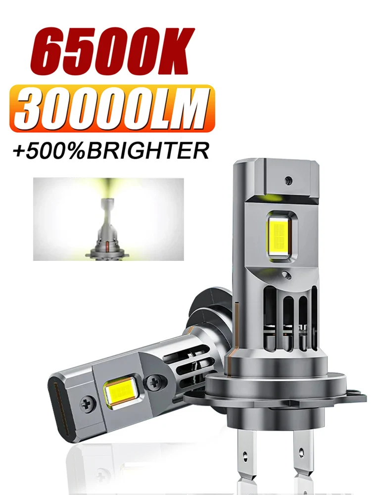 H7 LED CANBUS Light Mini-hoofdlamp 1:1 formaat Draadloos H7 Auto LED-koplampen Foutloos met ventilator 6000K Wit - afbeelding 2