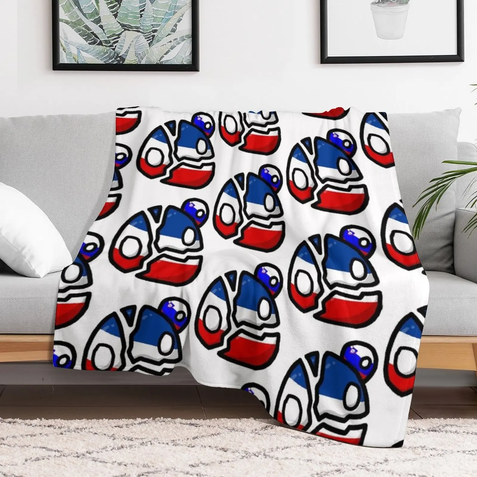 Yugoslavia countryball collapsing and slovenia countryball leaving - polandball countryball usball h Throw Blanket