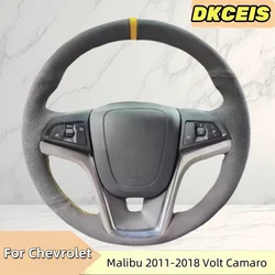 Car Steering Wheel Cover Suede Leather For Chevrolet Malibu 2011-2018 Volt Camaro 2011-2015 Aveo Steering Wheel Braiding Cover