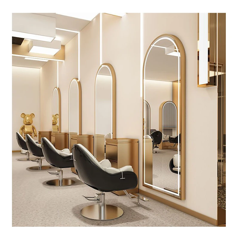 3 Mirrors Set, Modern Touch Screen Smart Mirror with LED Lighting, Single Sided Wall Mounted Salon Barber Mirror, Stylish Design