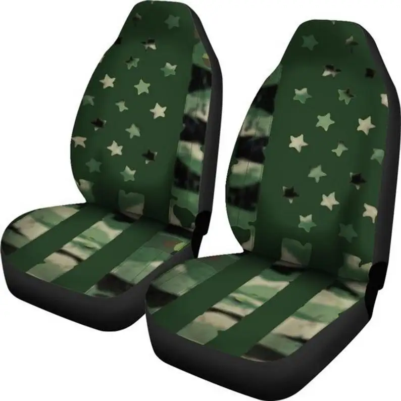 Camouflage,American Army Flag Design, Car Accessories, Gift for Her, Custom Seat Covers, Custom Made Cover, Front Car Covers, Ca