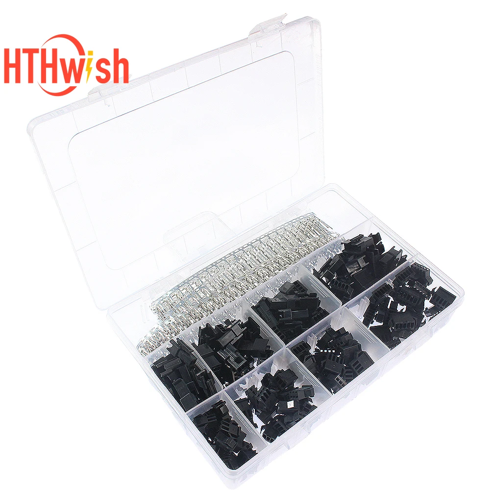 1box 2/3/4/5Pin Male/Female Housing Pin Header Crimp Terminal Connector Kit PCB Connector SM Dupont Jumper Wire Connector Kit