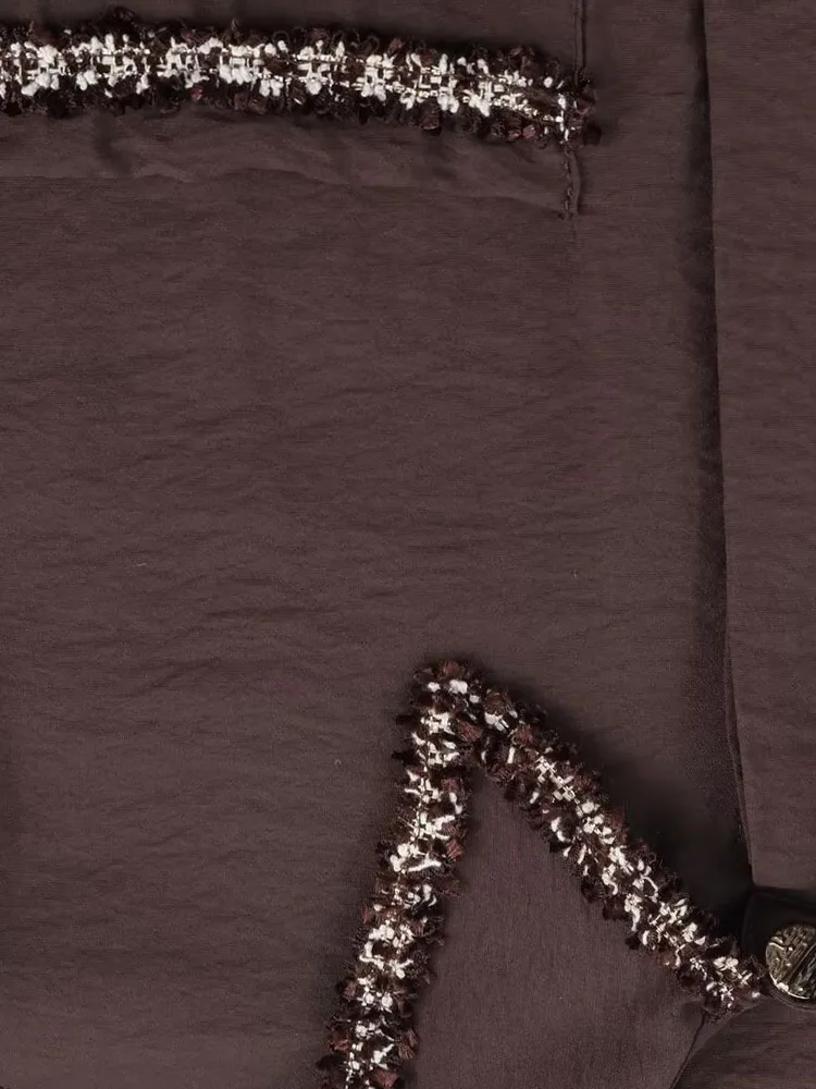 

HH Woman Spring Long Sleeves Texture Lapel Button decoration Shirt Top Women Elegant Loose Casual Solid High Street Blouse Shirt