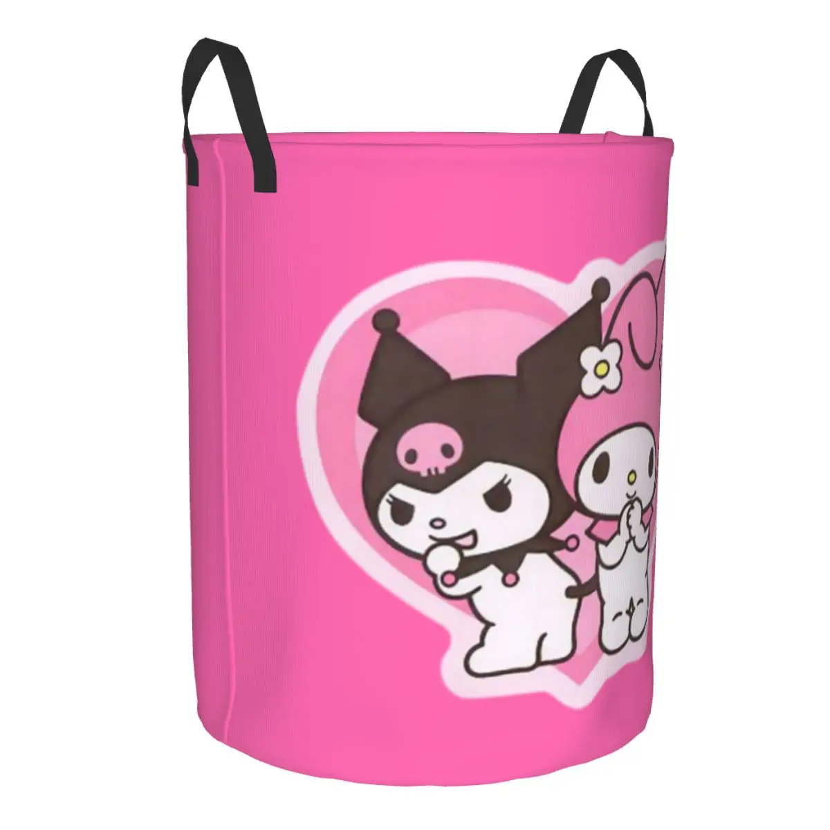 Custom Melody Kuromi Cartoon Lover Laundry Basket Foldable Toy Clothes Hamper Storage Bin for Kids Nursery