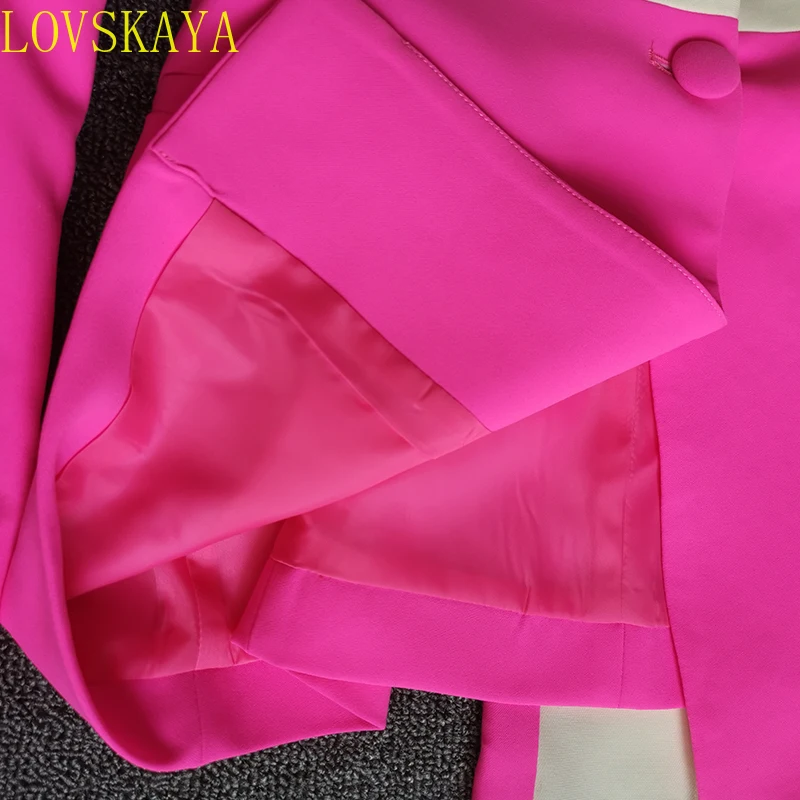 Suit Pants Set, Two-piece Office Women\'s Color Matching Business Single Button Open Front Pants, Formal Suit Pants Set