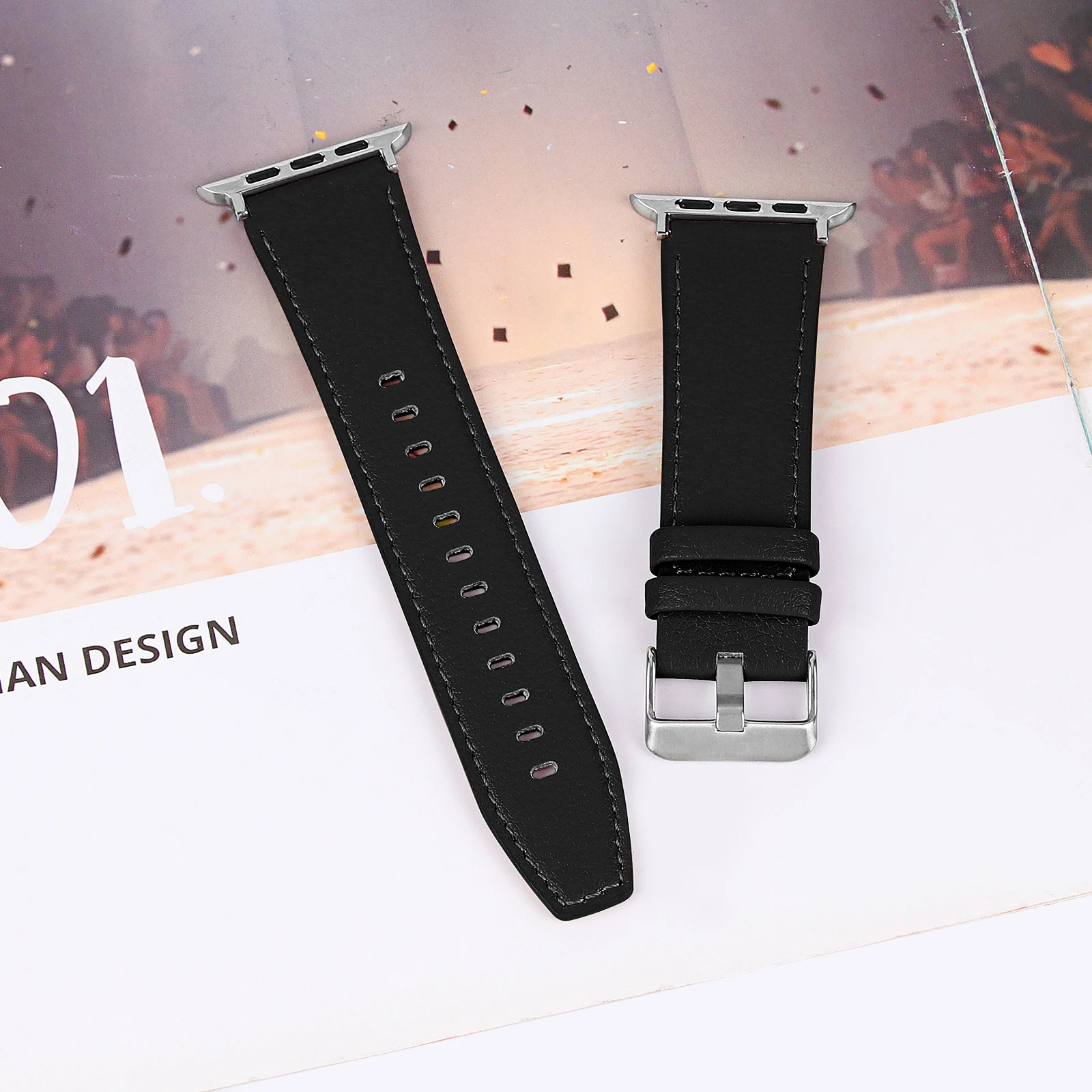 애플 워치 시리즈용 스트랩, 가죽 밴드, 아이워치 SE 6, 5, 4, 3, 40mm, 44mm, 38mm, 42mm, 42mm, 울트라 49mm, 40mm, 45mm