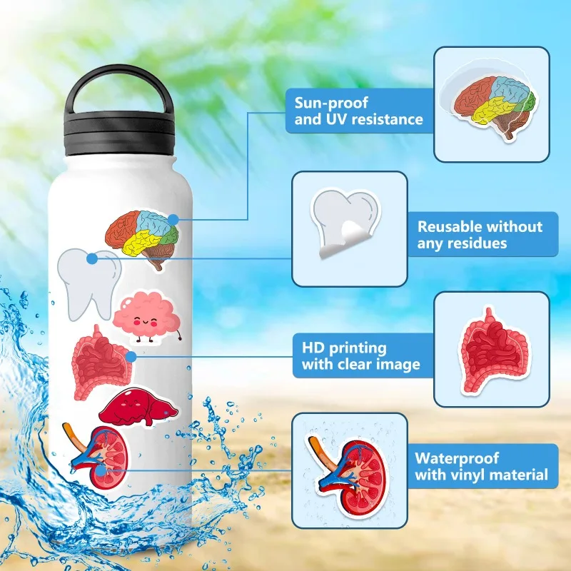 

50 шт./компл., наклейки для журнала с героями мультфильмов, человеческие органы, канцелярские наклейки, сделай сам, декор, наклейка для ноутбука, гитары