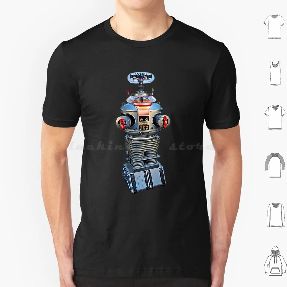 The Robot T Shirt Big Size 100% Cotton Robot Space Lost Sci Fi Netflix Spaceship Robinson Scifi Danger Robot Stars Universe Tv