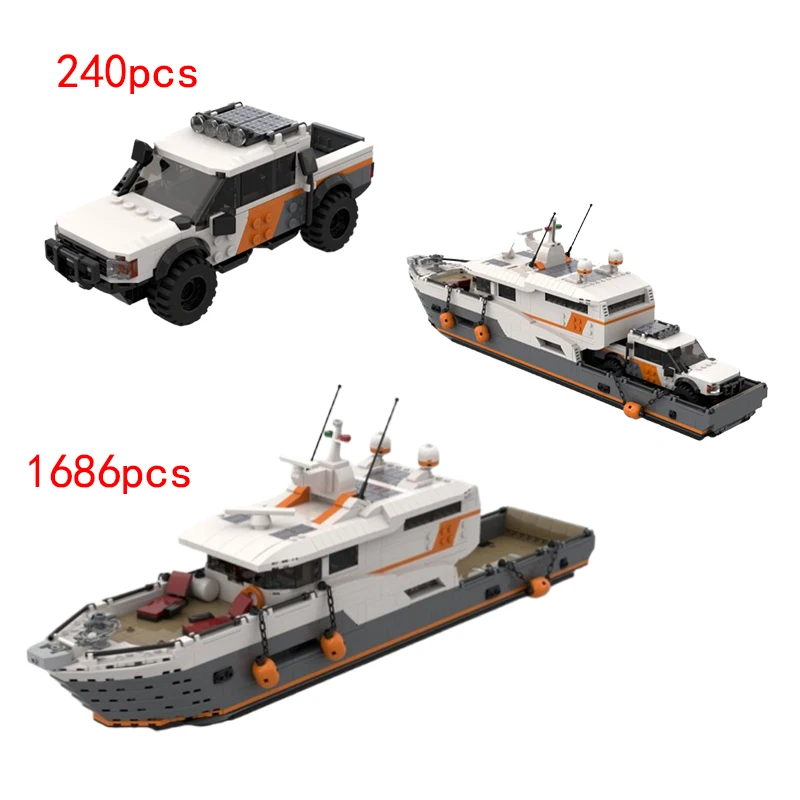 Spot MOC-155372 Small Particle Assembled Building Blocks Ship Ship Delivery Truck Model Puzzle Building Toy Gift