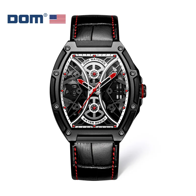 

DOM New Fashion Skeleton Punk Style Quartz Chronograph Men's Watch Waterproof Watch Men's Clock M-1388