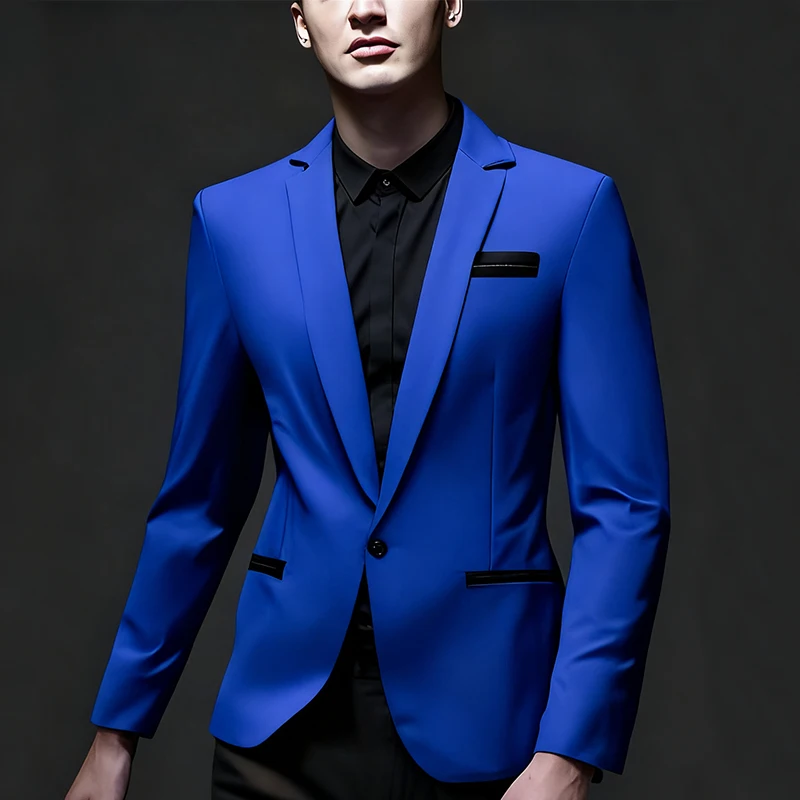 

Mens Blazers Jackets 2026 Evening Dresses Patchwork Business Wedding Suits for Men Single Button Blazers Hombre Elegante Coats