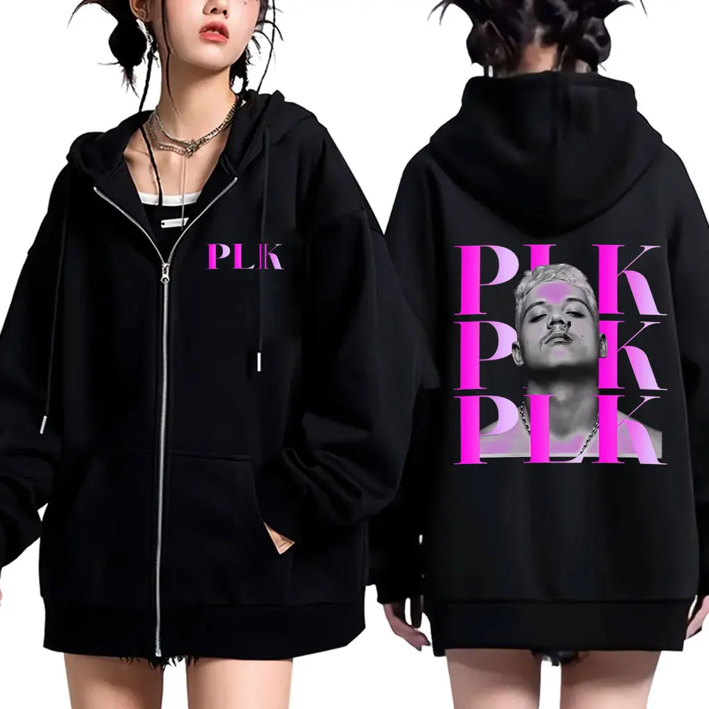 Rapper Plk Graphic Zipper Hoodie Men Women Fashion Pop Music Zip Up Jacket Men's Hip Hop Casual Vintage Hooded Sweatshirt Coat