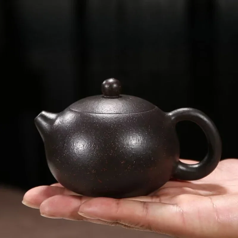 中国宜興紫土手作り急須100ml 中国宜興ティーポット紫粘土西石ポット手作りユニークな形状ポット