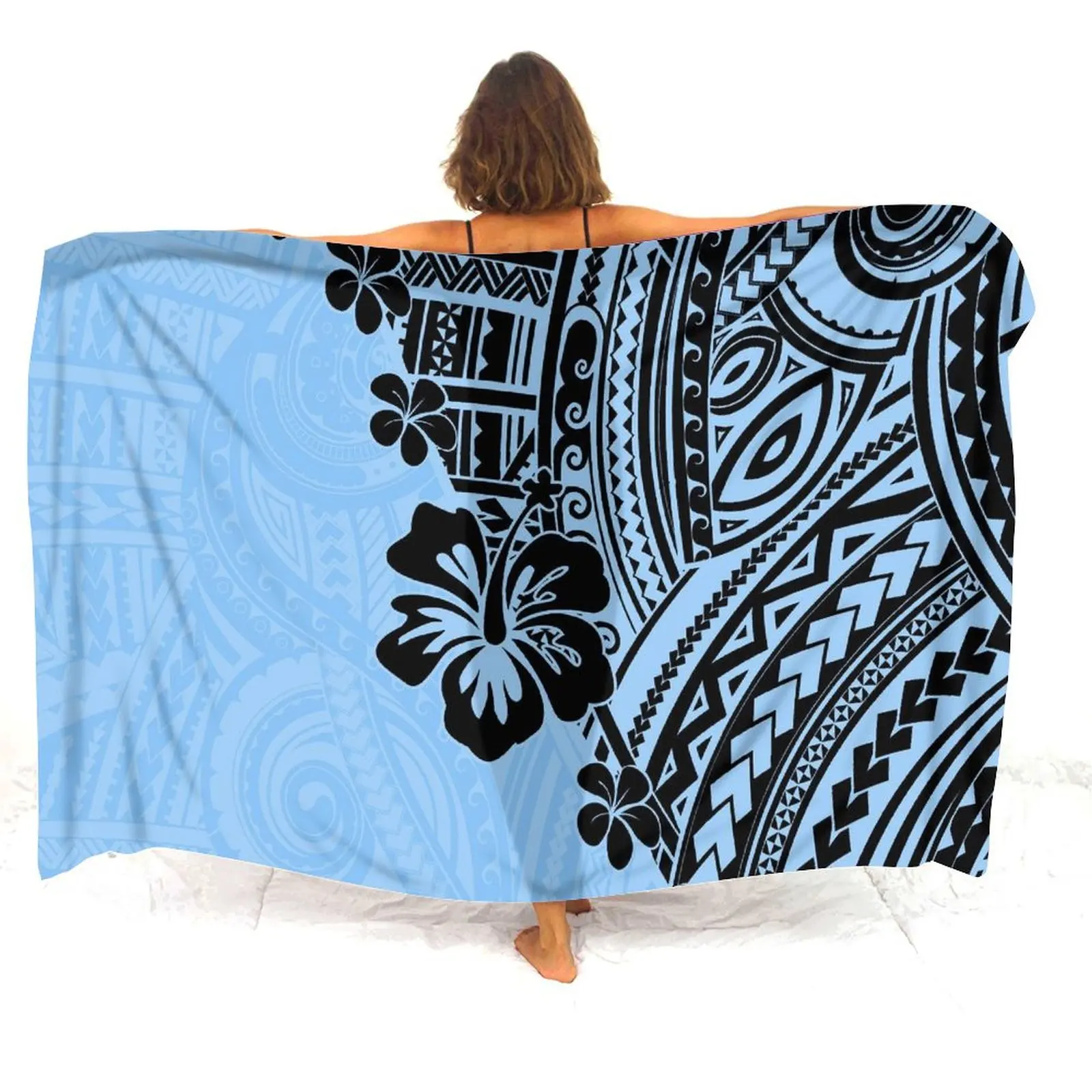 Polynesian Traditional Print Custom Tribal Ethnic Style Ladies Fashion Sarong Summer Soft Quick Drying One-Piece Draping Veil