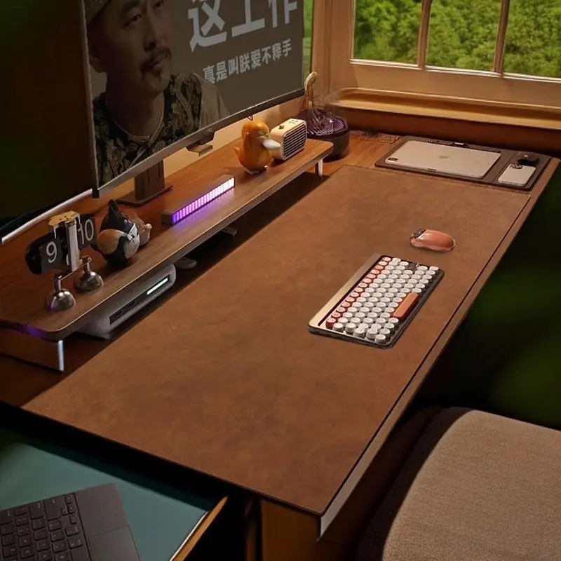 Leather-textured Computer Desk Mat Is Waterproof Dirt-resistant Wear-resistant and Heat-resistant. Mouse Mat and Office Desk Mat