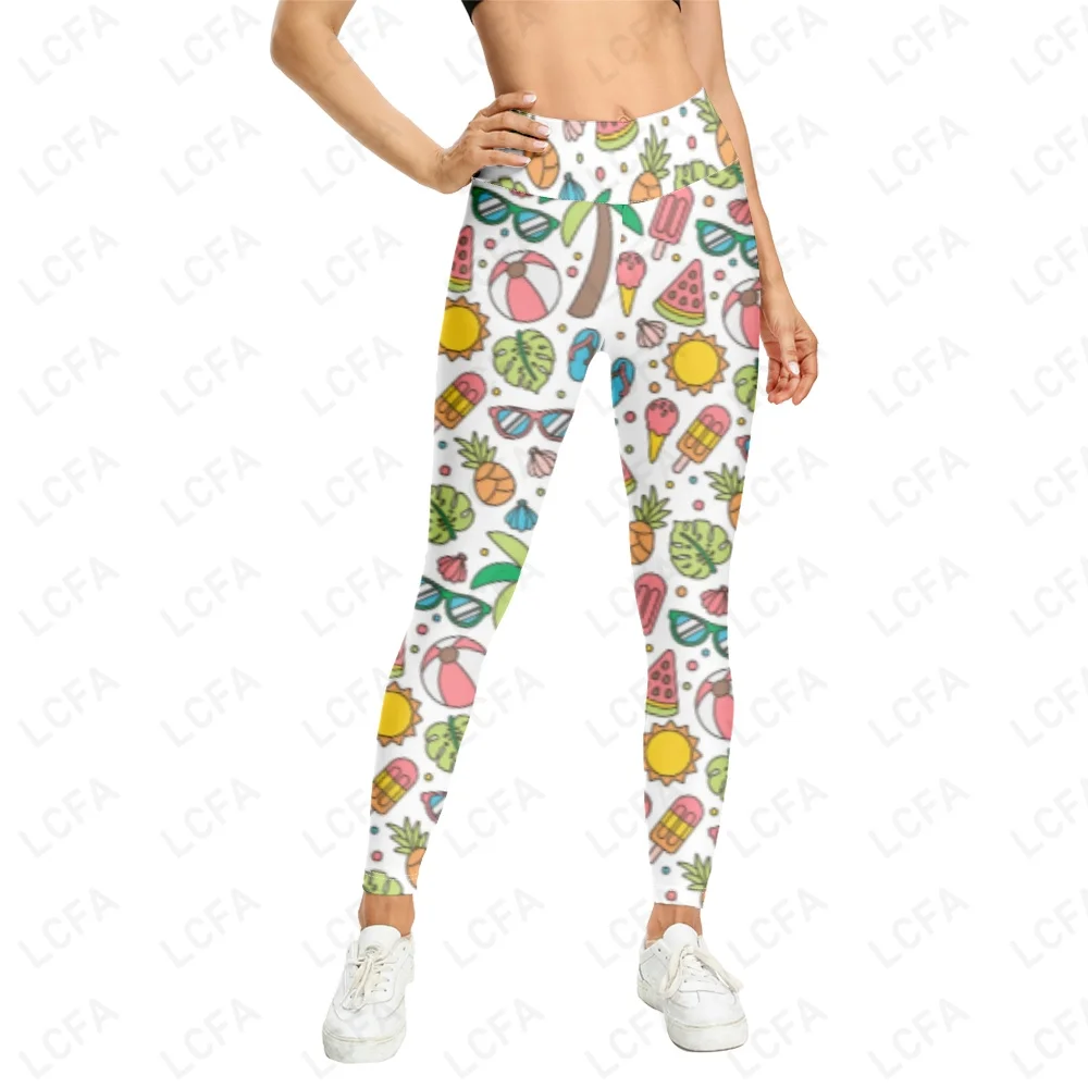 Leggings amincissants aux fruits orange pour femmes, impression 3D, hanche décontractée, haute élasticité, respirant, vêtements amusants pour dames, mode féminine