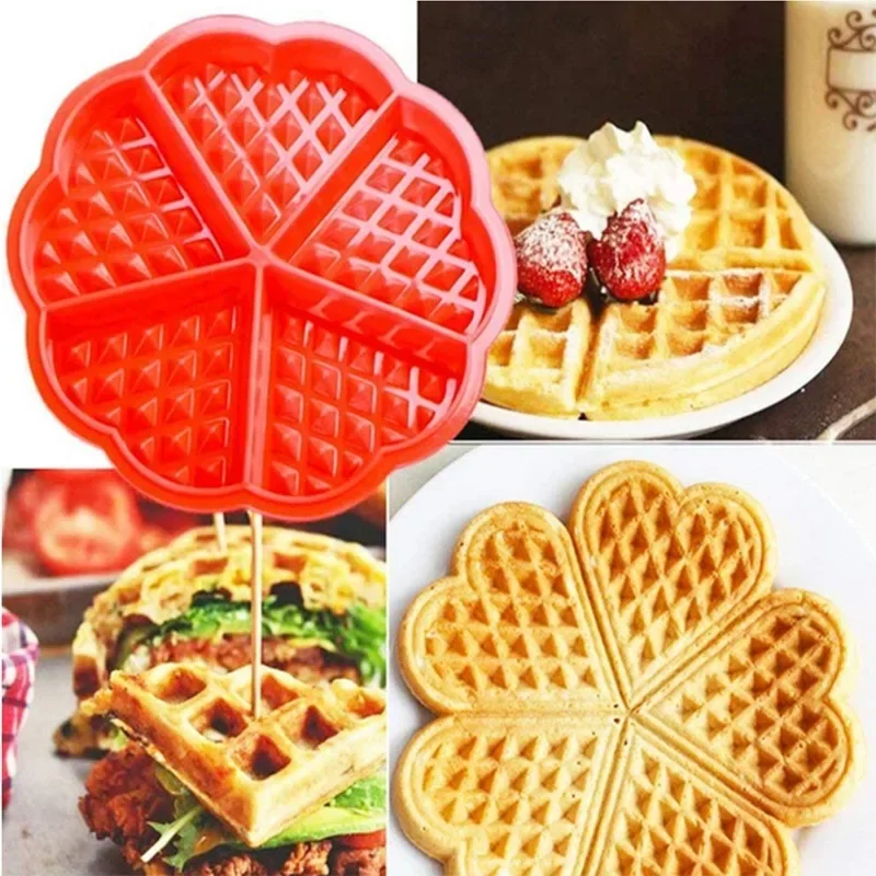 Food Grade Silicone Waffle Mold DIY Cake Mould Non-stick Silicone Baking Mold Set Kitchen Bakeware Waffle Maker