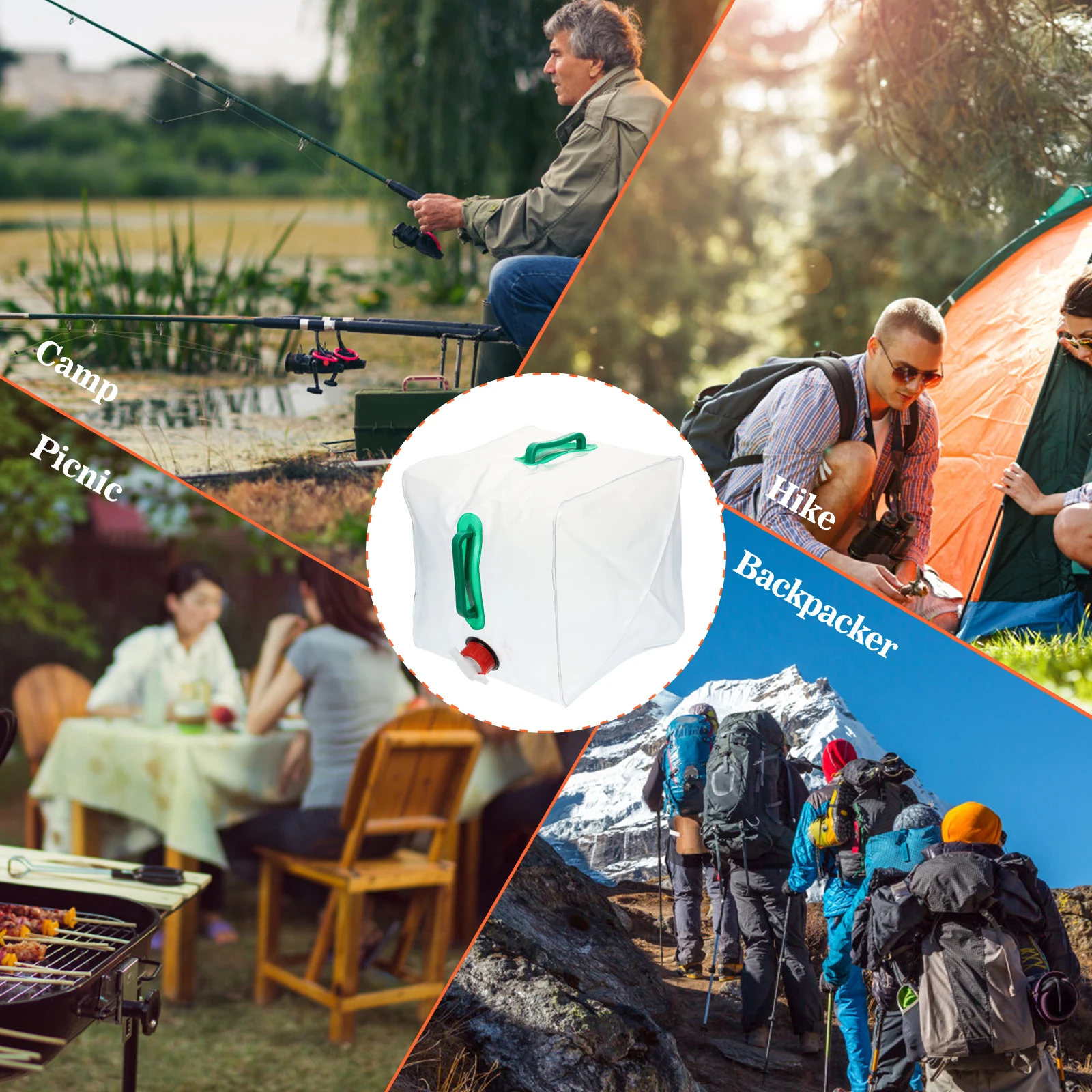 

Collapsible Bag Portable Camping Water Container Large Capacity Lightweight Foldable Storage Jug Outdoor Travel Hiking Bbq