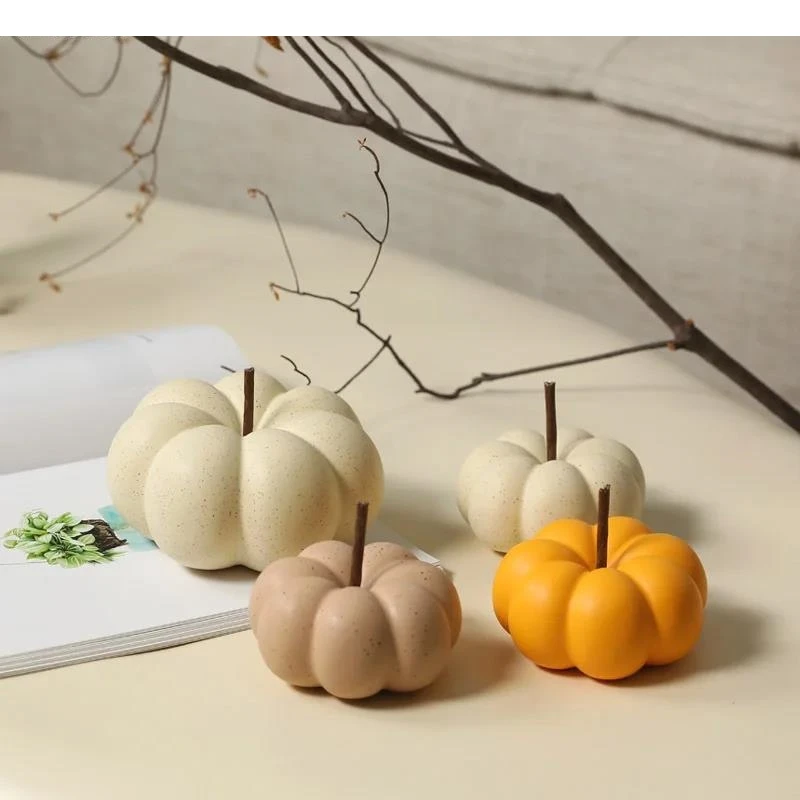 Simulation Speckle Pumpkin Ceramic Sculpture Crafts Ornaments Desk Decoration Statue Room Aesthetic Decor