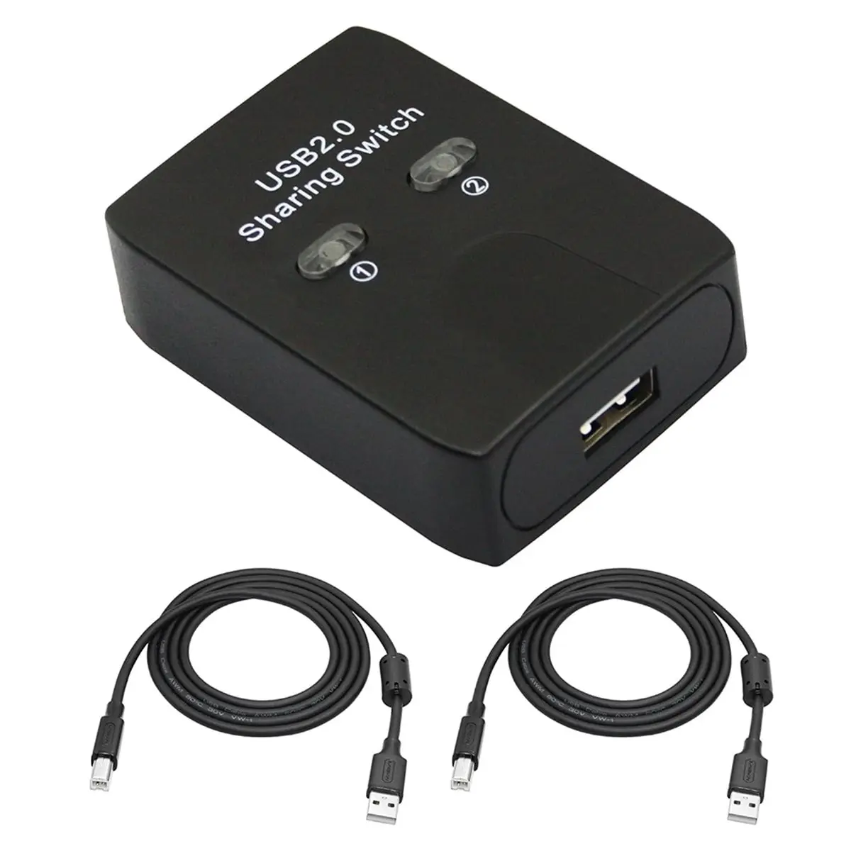 【New User-Coupon!】USB2.0 Printer Sharing Device 2 in 1 Out Printer Sharing Device 2-Port Manual KVM Switching Splitter Hub Plug