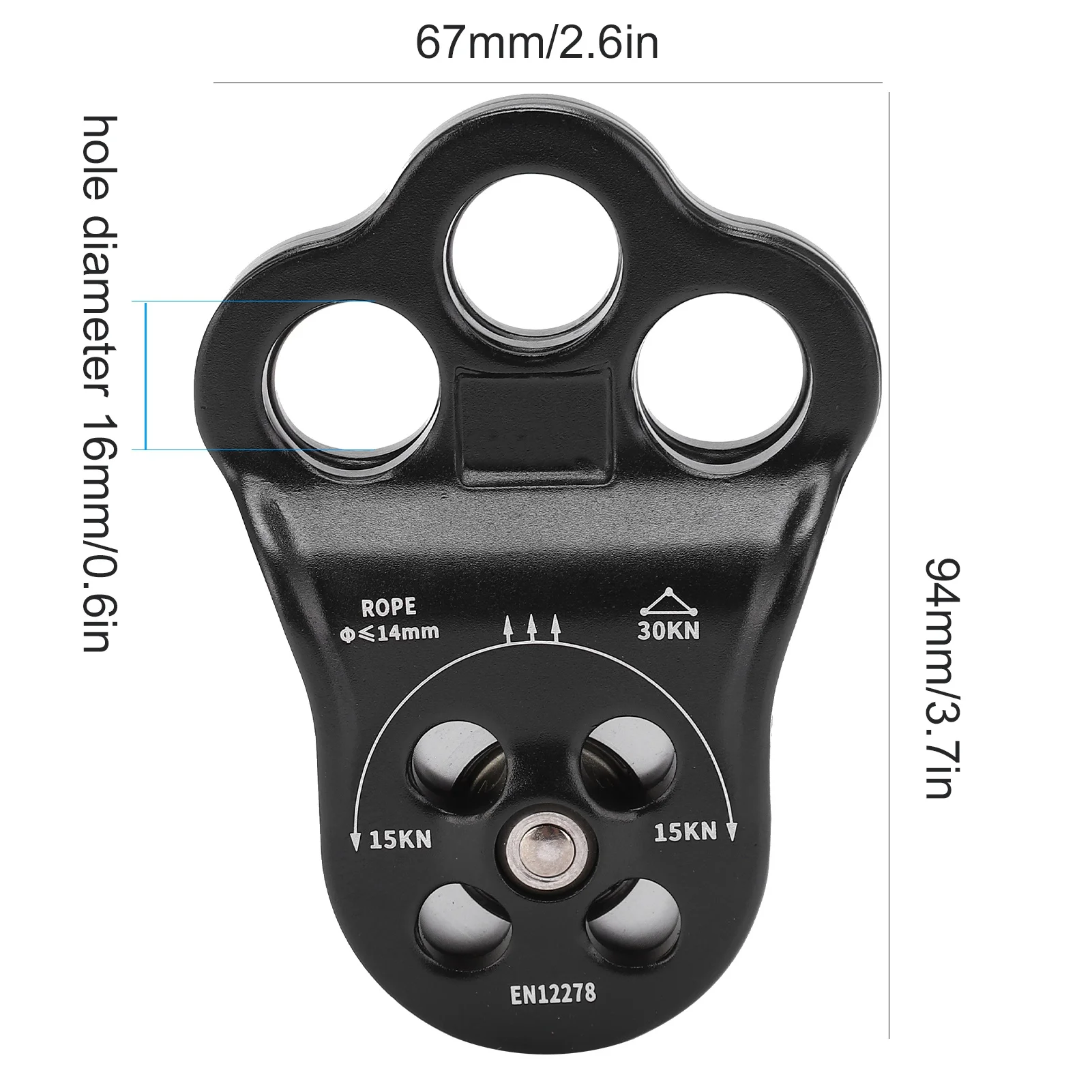Equipment Pulley 30KN Hitch Climber Pulley  Equipment Dual Bearing for Rigging Hauling Arborist Tree Climbing view 6