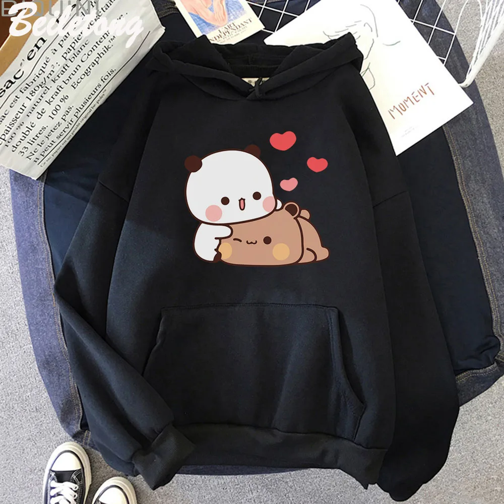 

Cute Panda Bear Cartoon Men Women Couple Hoodies Long Sleeve Bubu Dudu Plus Size Sweatshirt Harajuku Boy And Girl Streetwear