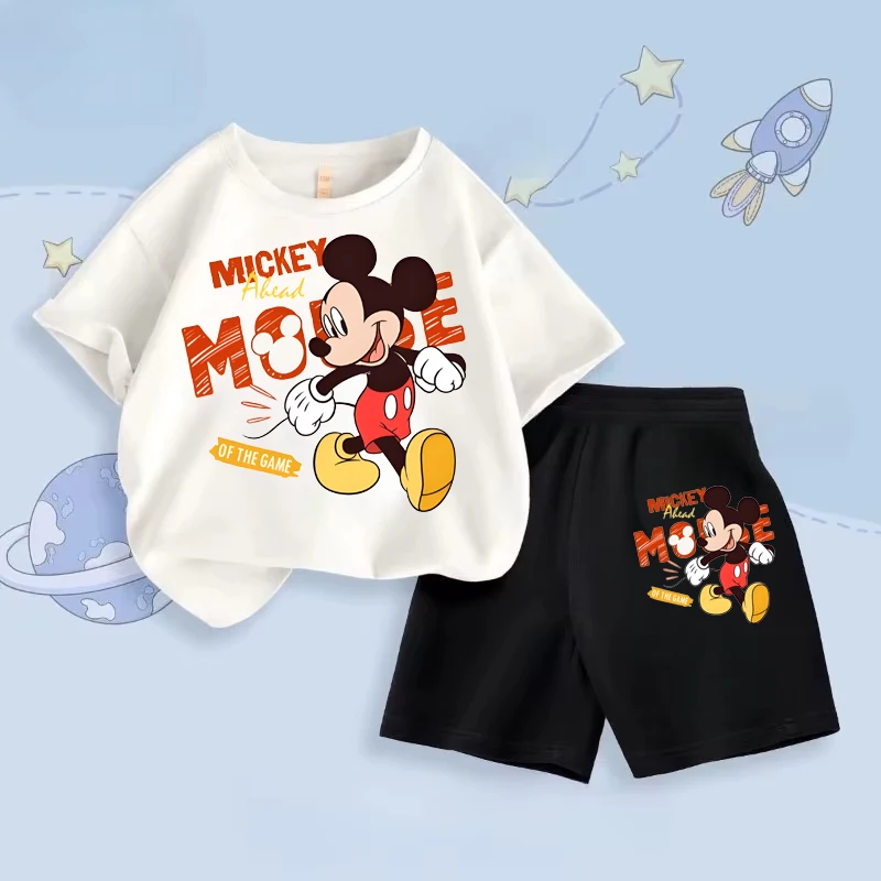 

Одежда для мальчиков Disney, костюм, летняя футболка с короткими рукавами с героями мультфильмов, топ + шорты, комплект из 2 предметов, одежда для маленьких мальчиков, новый детский комплект для От 2 до 10 лет