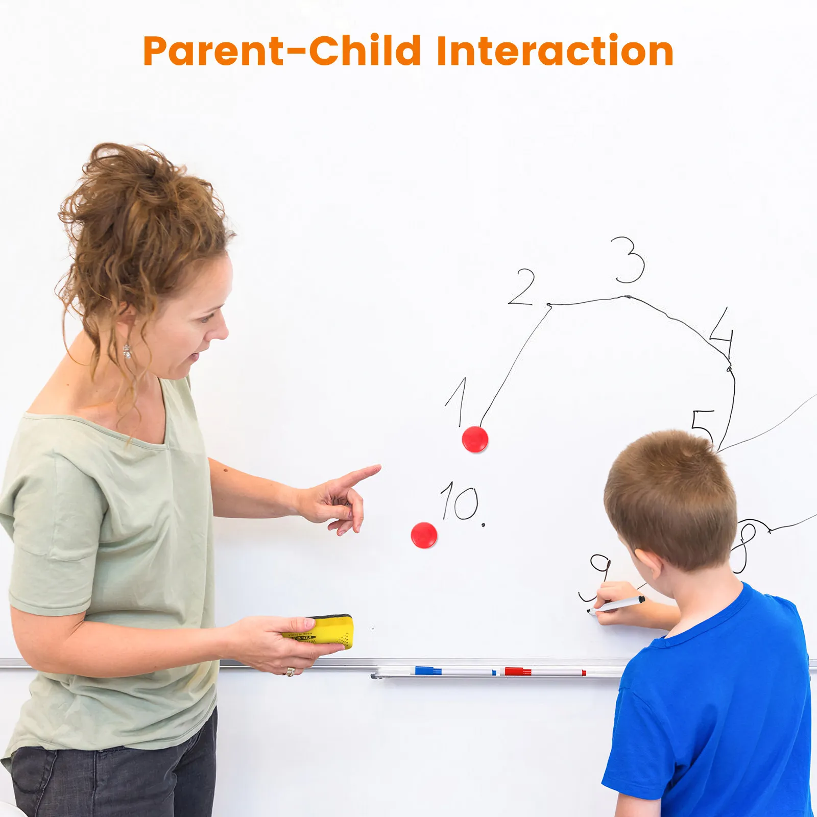 1Set Magnetic Whiteboard Kit Safe Magnetic Whiteboard Accessory Includes Pens Pins Hooks Erasers for Daily Use