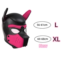 XL Code Brand New Increase Large Size Puppy Cosplay Padded Rubber Full Head Hood Mask with Ears for Men Women Dog Role Play