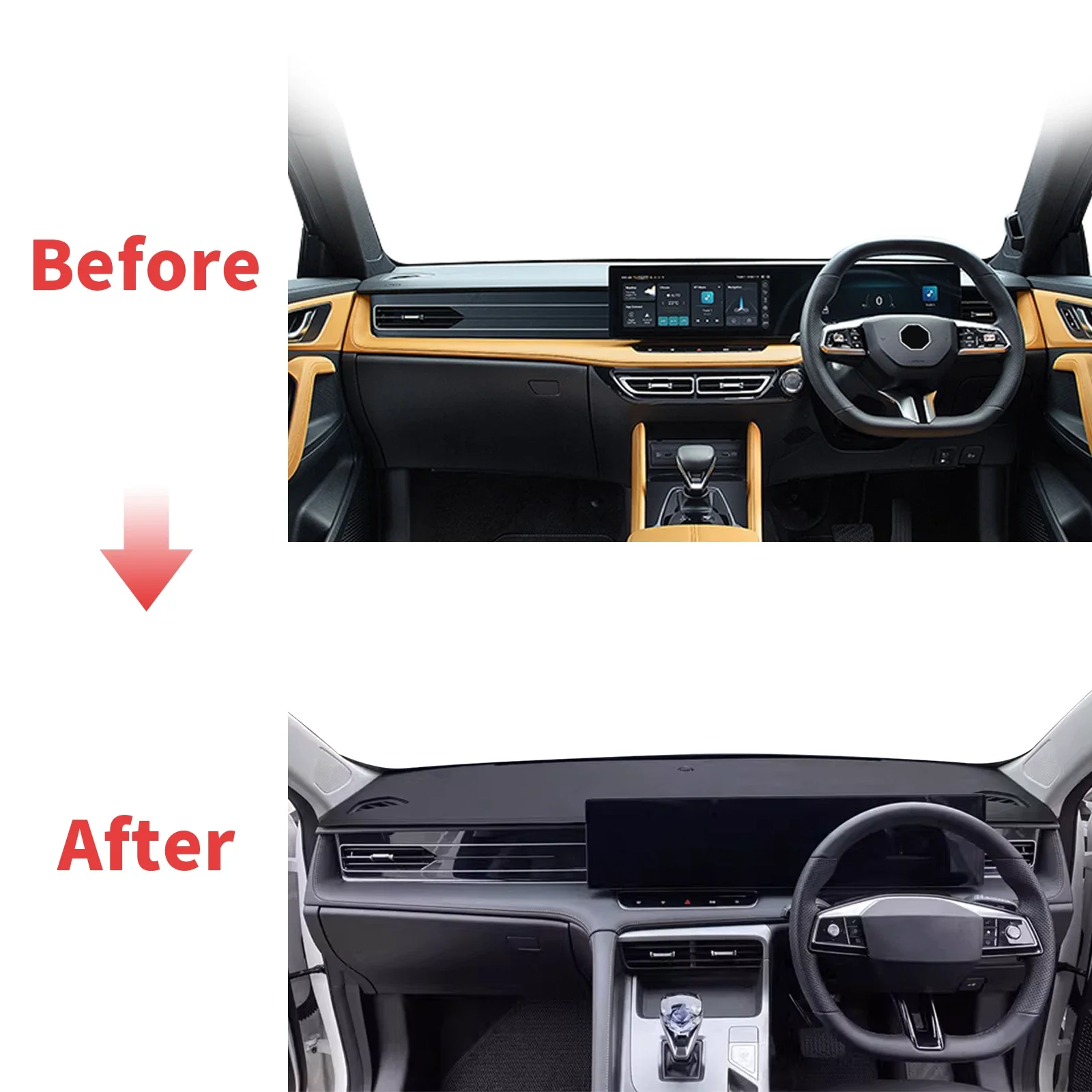 For MG HS EHS 2024-2026 Dashboard Cover Sunshade Anti-UV Pad Non-Slip Mat Polyester Interior Accessories Right Hand Drive RHD