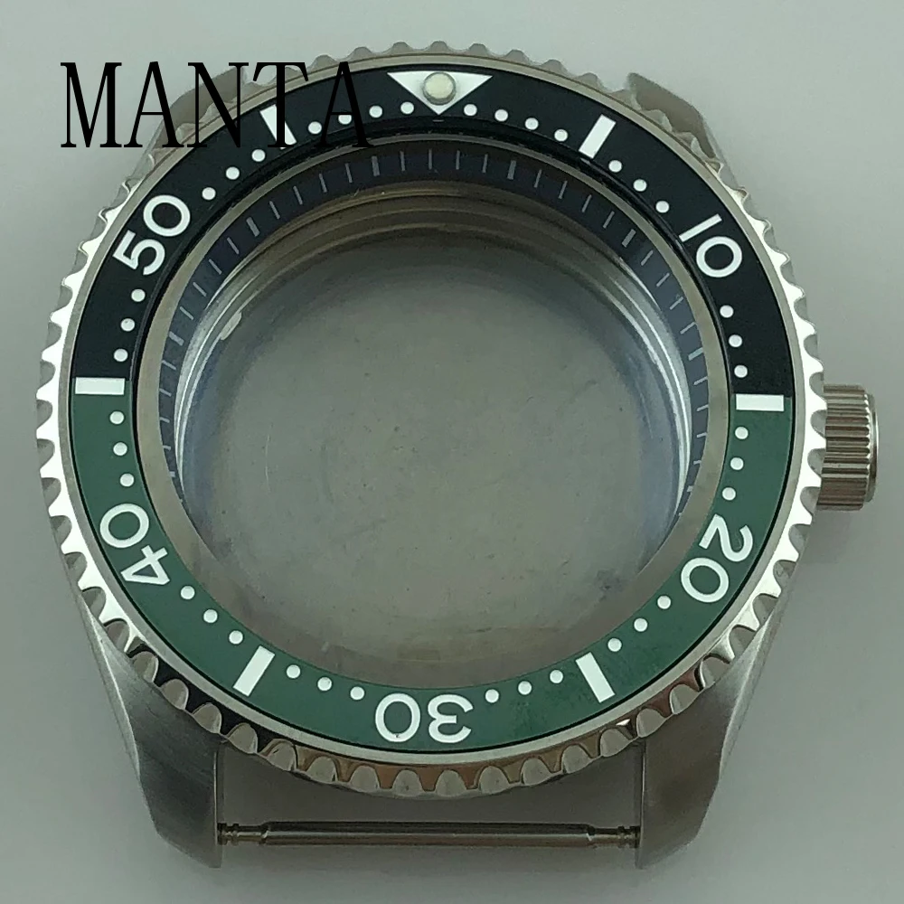 Корпус из нержавеющей стали MANTA 42 мм, черное декоративное кольцо, сапфировое стекло, подходит для NH35NH36, детали для часов с механизмом