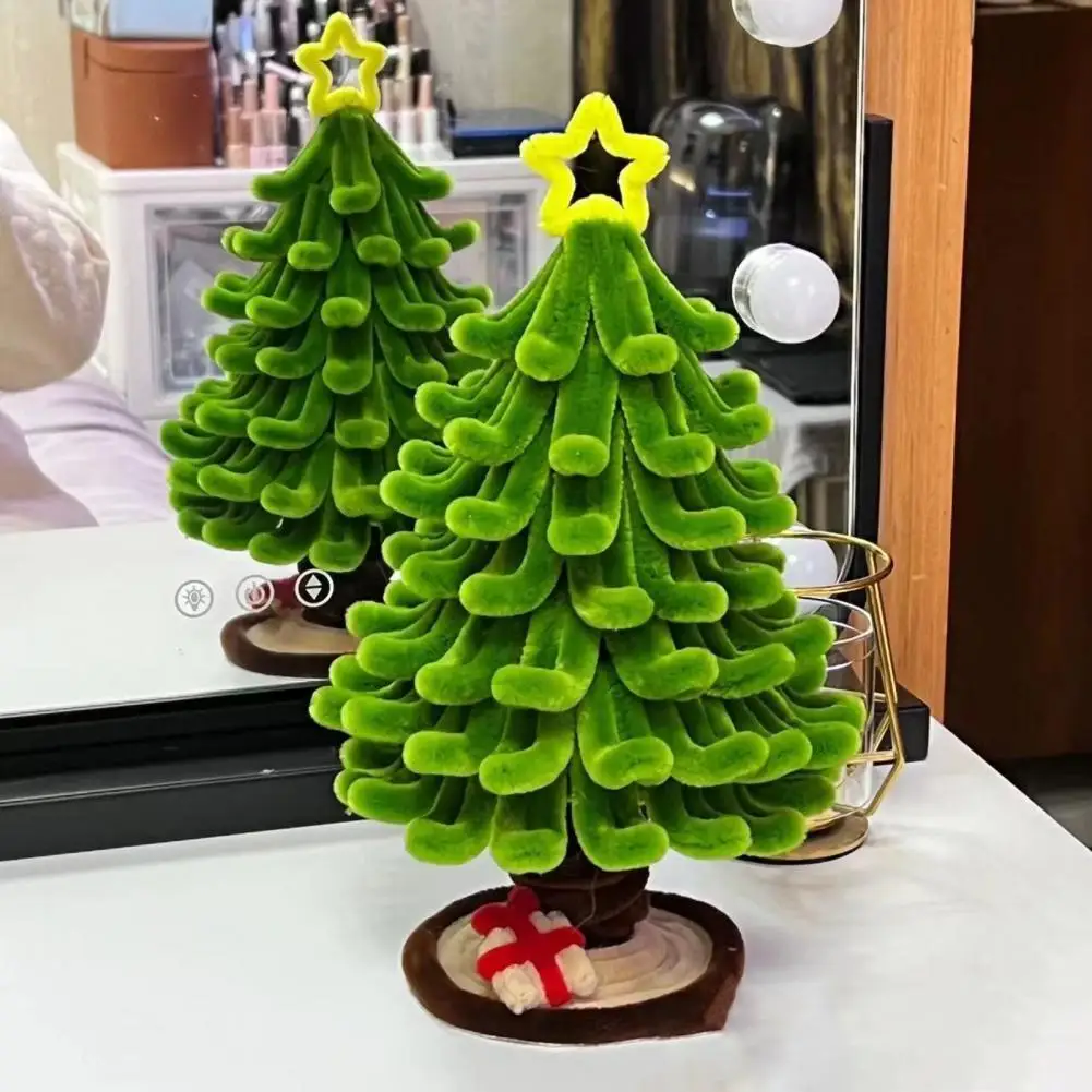 

Twist Stick Christmas Tree Xmas Tree Desk Display Mold Colorful Plush Stems Twist Stick Xmas Tree Material Pack Diy for Festive