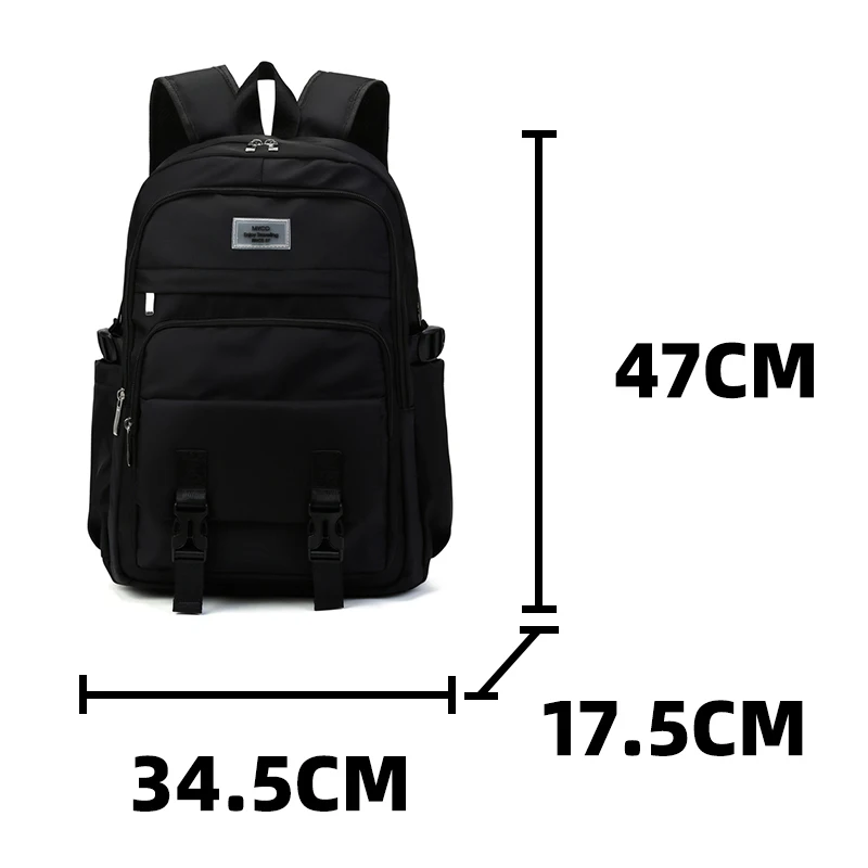 Large Nylon Cloth Students\' Backpack Portable Waterproof Lovers\' Black Big Size Travel Rucksack Unisex Quality Laptop Knapsack