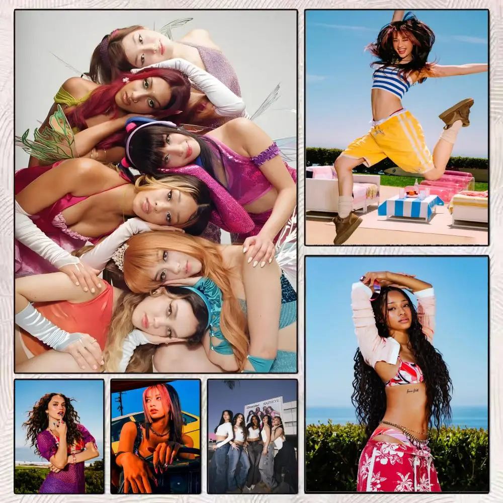 

Kpop K-KatSeye-E Poster HD Art Mural Wallart Poster Waterproof Vintage Print Decor for Home Decoration DIY Durable