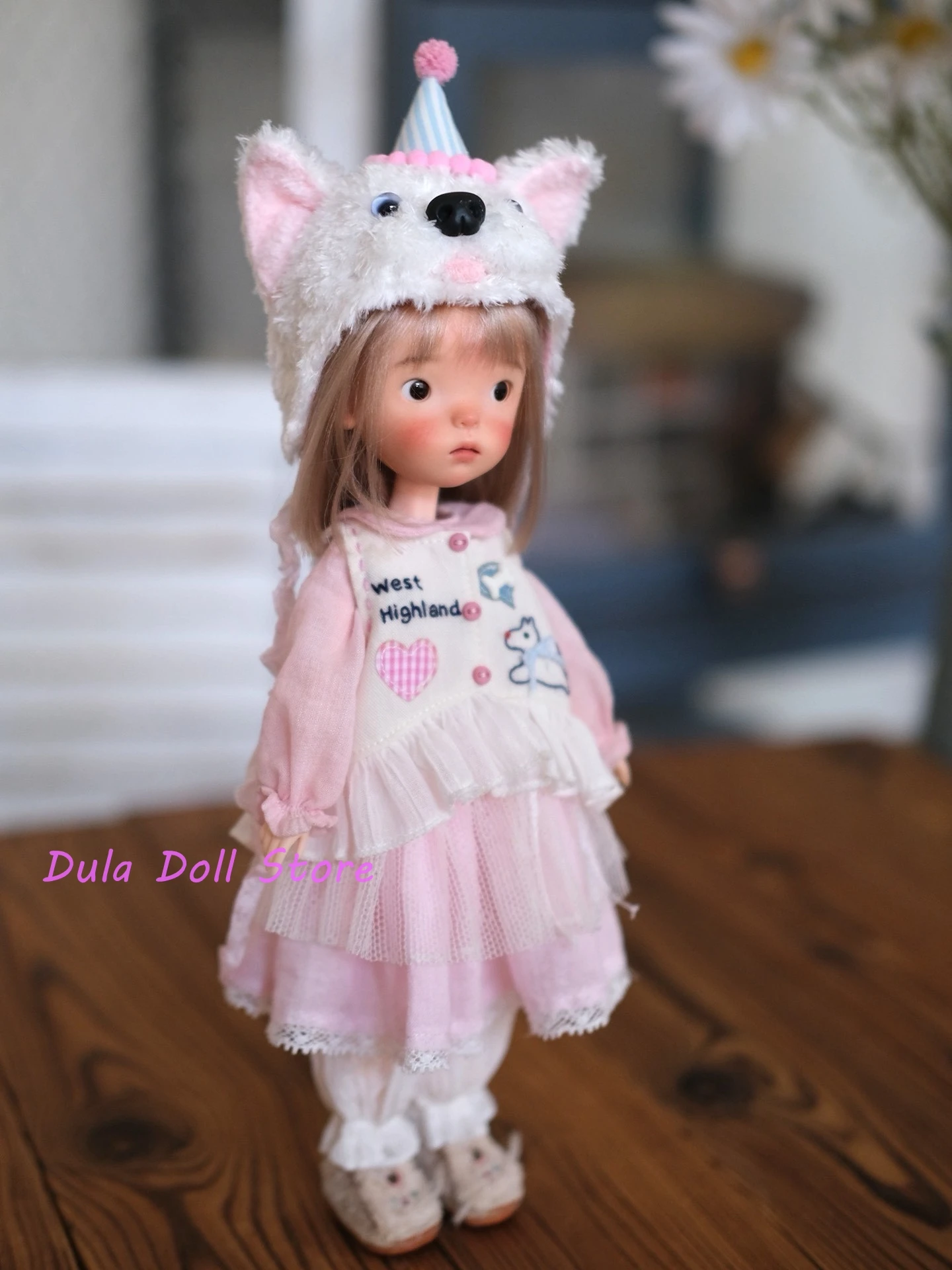 Dula 人形服ピンク犬ドレスブライス ob24 ob22 アゾン Landoudou Landazz 1/6 Bjd 人形アクセサリー