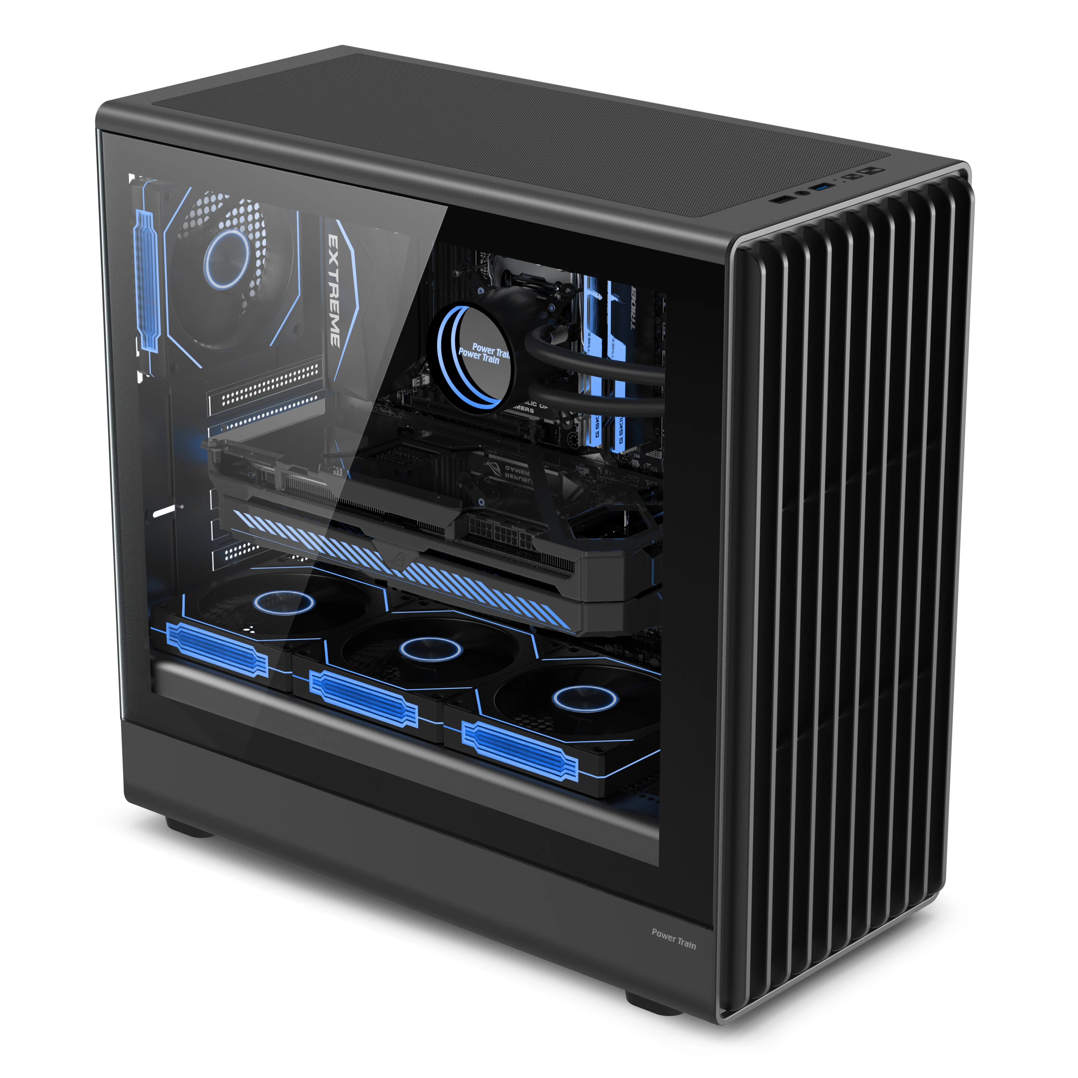 

PowerTrain Zhenjie G3 ATX Gaming Computer Case Glass Side-Exposed Mesh 360mm Water Cooling System Desktop Case