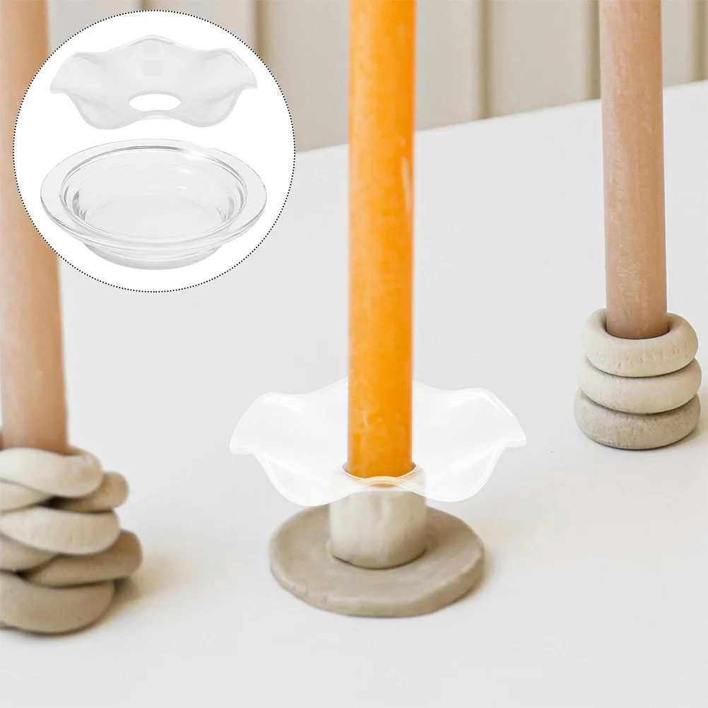 

3Pcs Wax Melt Warmer Dish Transparent Wavy Glass Essential Oil Tray Safe Stable Placement Relaxing Atmosphere Wax Warmer Dish