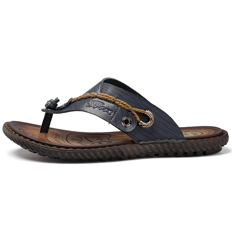 Men Handmade Braided Rope Flip-flops Mixed Colors Low Gang Summer Casual Outdoor Breathable Beach Shoes Non-slip Oxfords Slides
