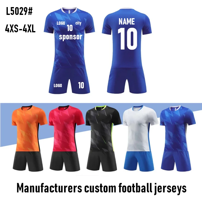 23-24 Summer brand football wear blue red white jersey custom short-sleeved T-shirt shorts set Custom jersey model 5209