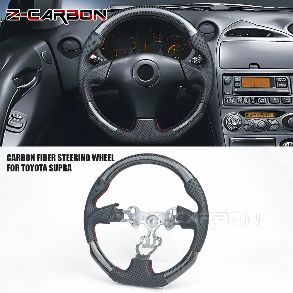 Customized Carbon Fiber Steering Wheel For Toyota MR2 CELICA RAV4 COROLLA SUPRA 1998-2002 Volante Esportivo Leather