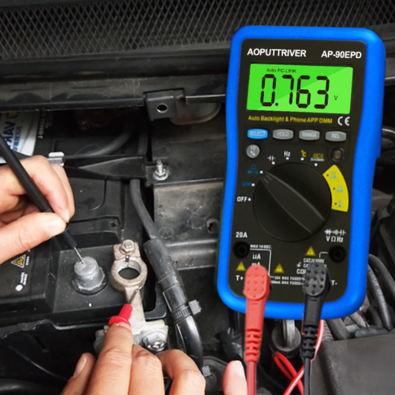 AP-90EPD Intelligente Digitale Multimeter Handheld Lcd-Scherm 3 3/4 Bit Automatisch Bereik Met App Aansluiting Op Mobiele Telefoon