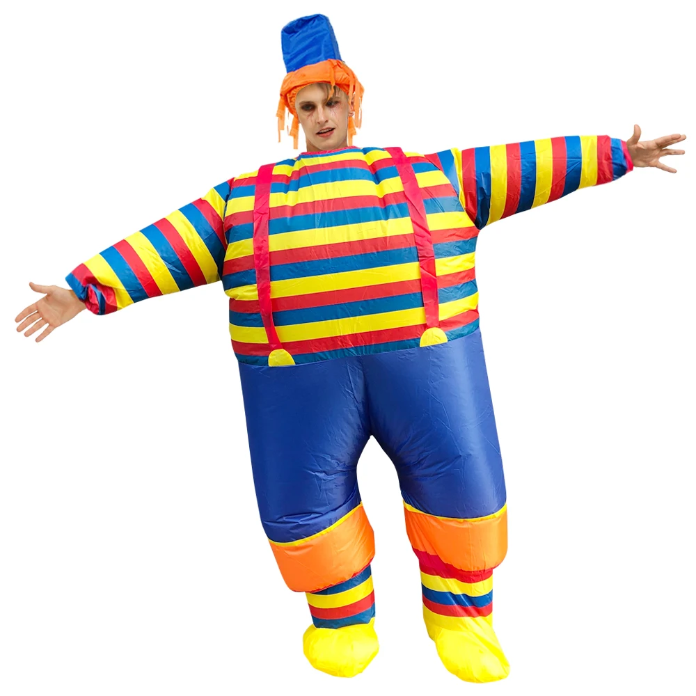 

Adult Stripe Clown Inflatable Costume Funny Clown Inflatable Suit For Carnival Purim Fancy Dress Halloween Cosplay Clothing