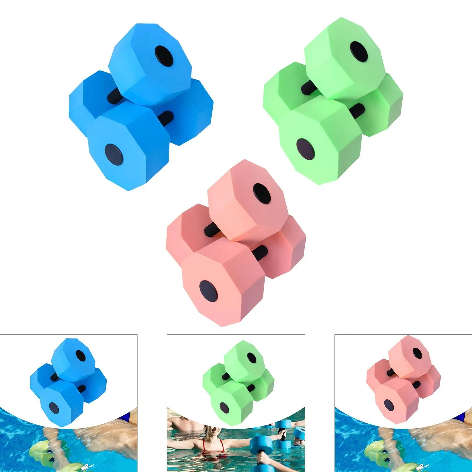 

2Pcs Aquatic Dumbbells Portable Accessories Pool Exercise Dumbbells for Workout Swimming Pool Adults Water Aerobics Water Sports