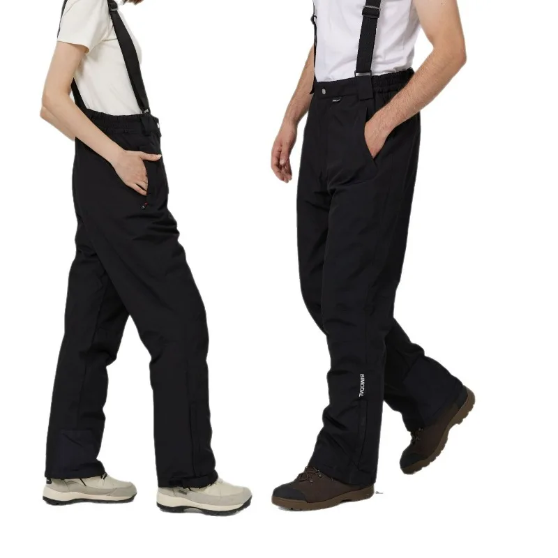 

New Solid Color Overalls Ski Pants, Made of Elastic Fabric, Single and Double Board, Loose, Windproof, Waterproof and Warm