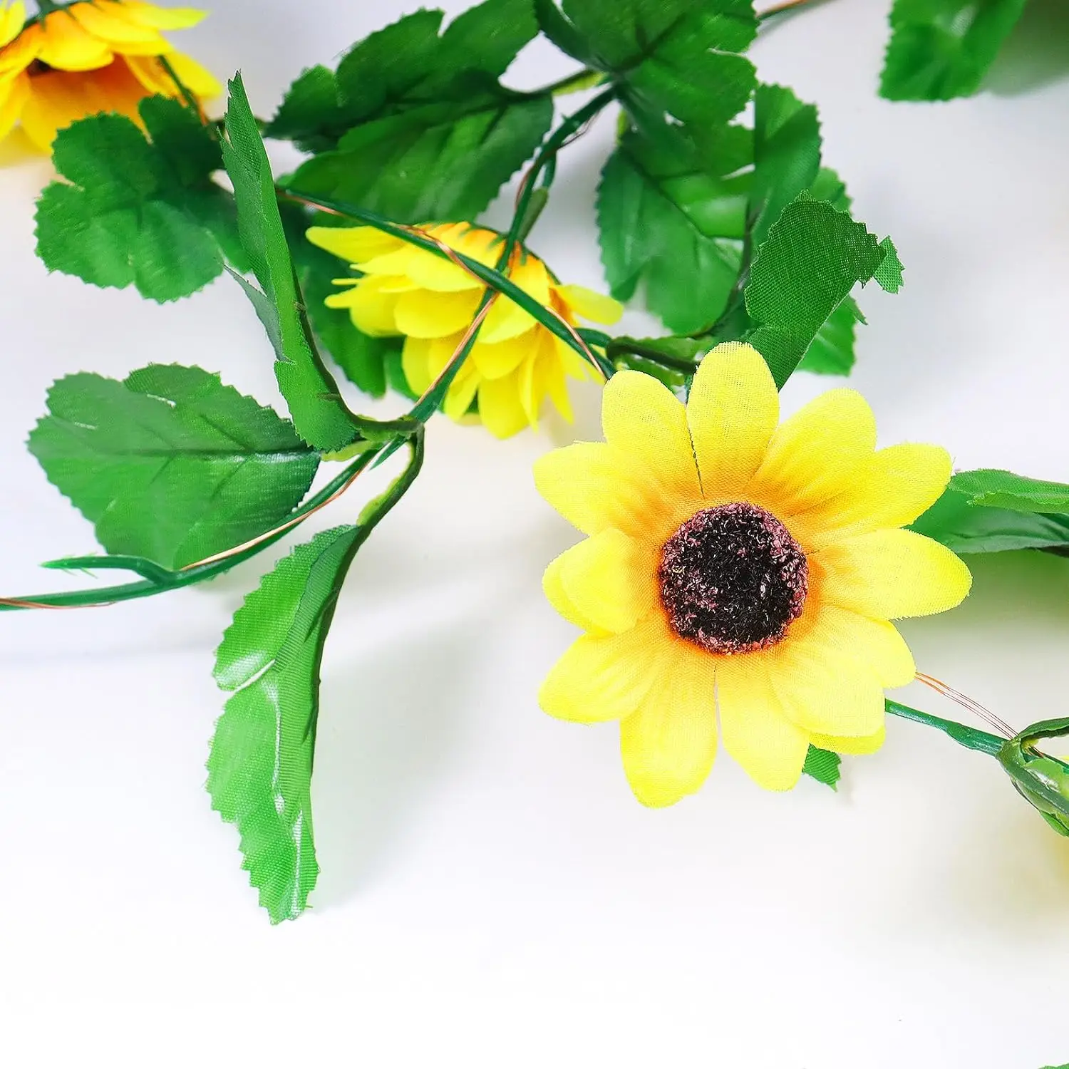 5/10M Sunflower String Light Outdoor Waterproof Artificial Flower Fairy String Lamp for Garden Patio Fence Yard Decoration