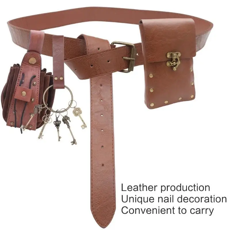 Pochettes à pièces monnaie Cosplay médiévales à cordon 39BD, latéral en médiéval pour fêtes à thème