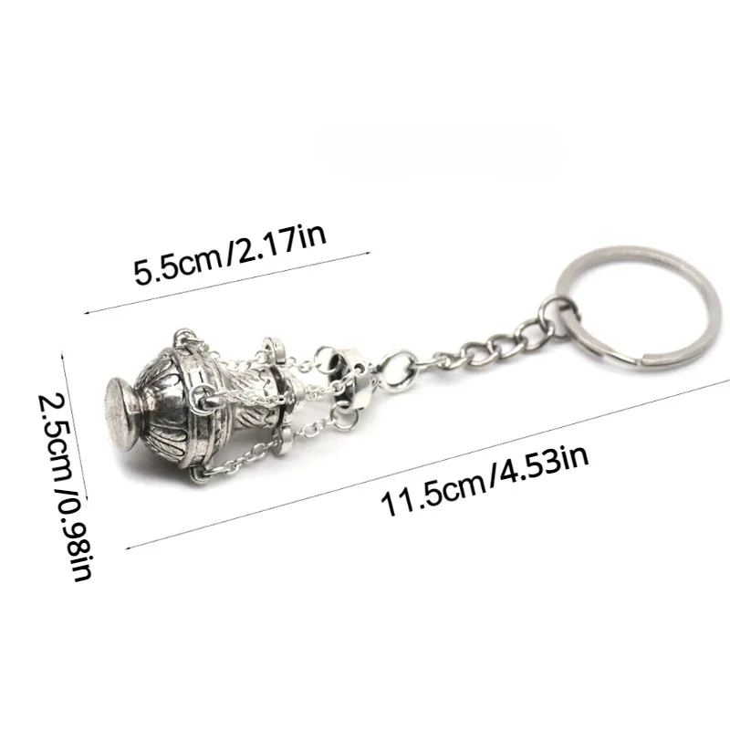 Christian Incense Burner Keychain Religious Key Ring Bag Car Pendant Keyfob Gift