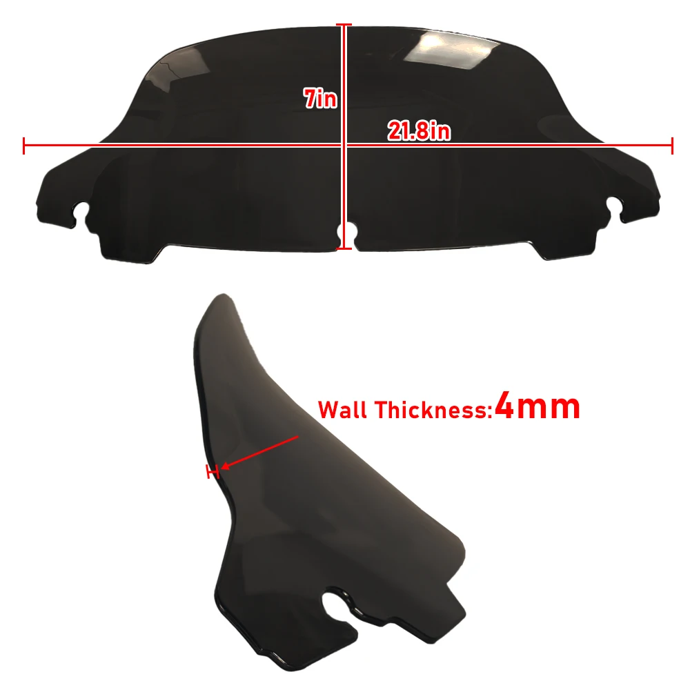 

Motorcycle 7 Inches Spoiler Design Colorful Windshield 4mm PC Fit for SG and Ultra Limited 2014-2023
